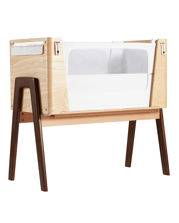 Hera Bedside Bassinet - Natural Ash | Walnut with included Mattress - Gaia Baby