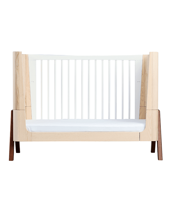 Hera Cot Bed - Natural Ash | Walnut with included Mattress - Gaia Baby
