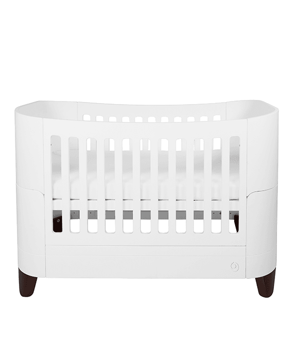 Serena Convertible Cot Bed - White | Walnut with included Mattress - Gaia Baby