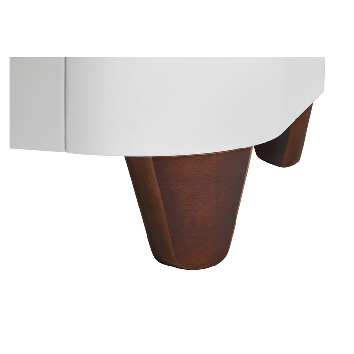 Serena Mini Cot - White | Walnut with included Mattress