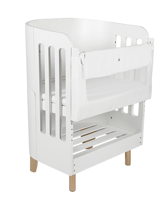 Serena Bedside Bassinet Kit - White | Natural with included Mattress - Gaia Baby
