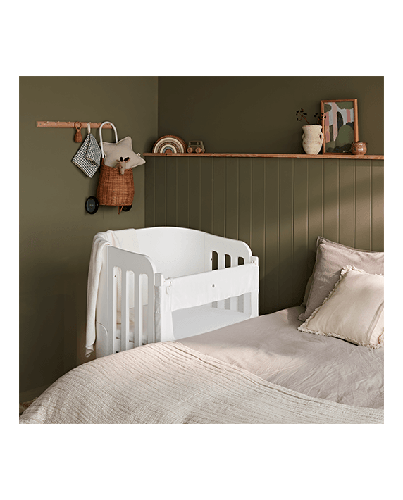 Serena Bedside Bassinet Kit - White | Natural with included Mattress - Gaia Baby