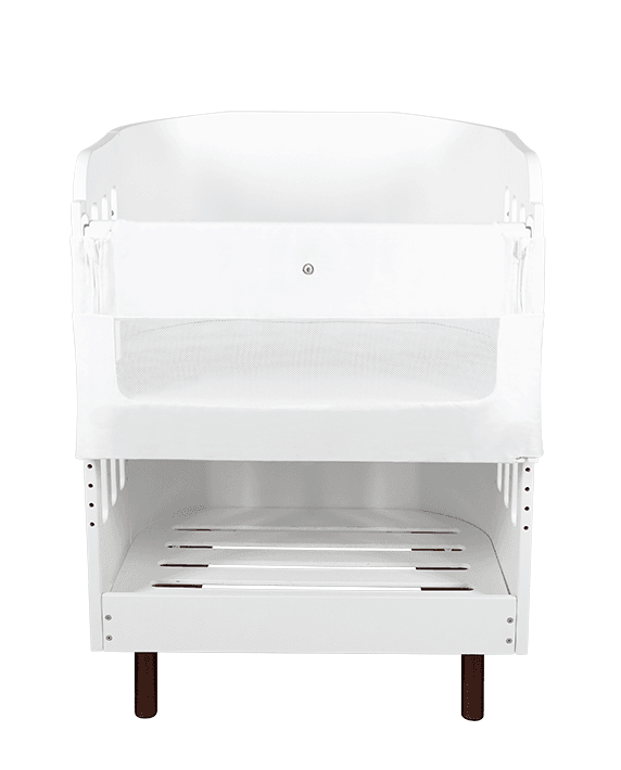 Serena Bedside Bassinet Kit - White | Walnut with included Mattress - Gaia Baby