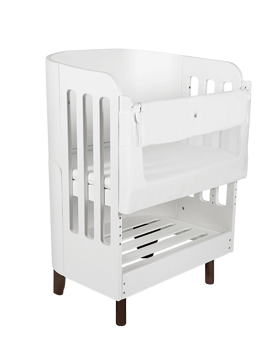 Serena Bedside Bassinet Kit - White | Walnut with included Mattress - Gaia Baby