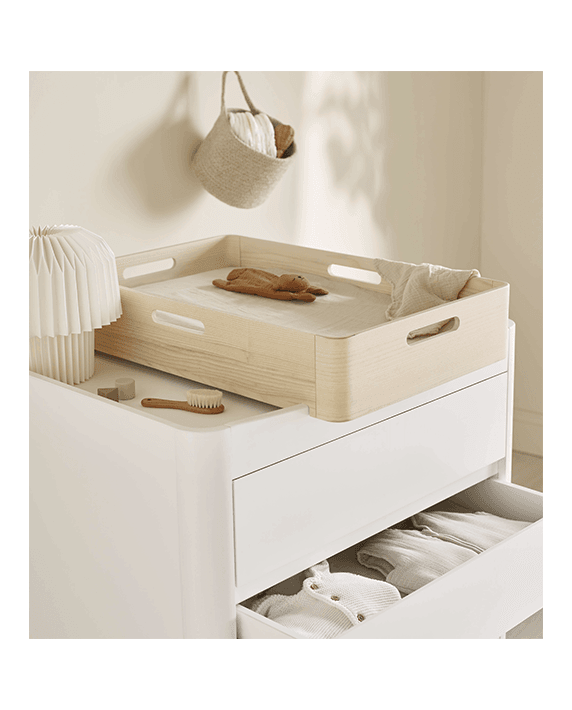 Serena Dresser - White | Natural - Gaia Baby