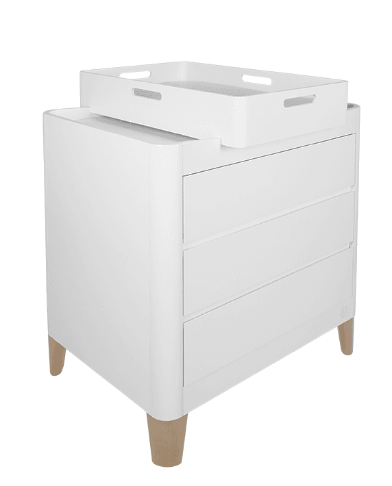 Serena Dresser - White | Natural - Gaia Baby