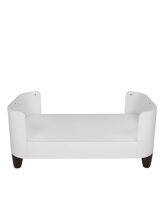 Serena Convertible Cot Bed - White | Walnut with included Mattress - Gaia Baby