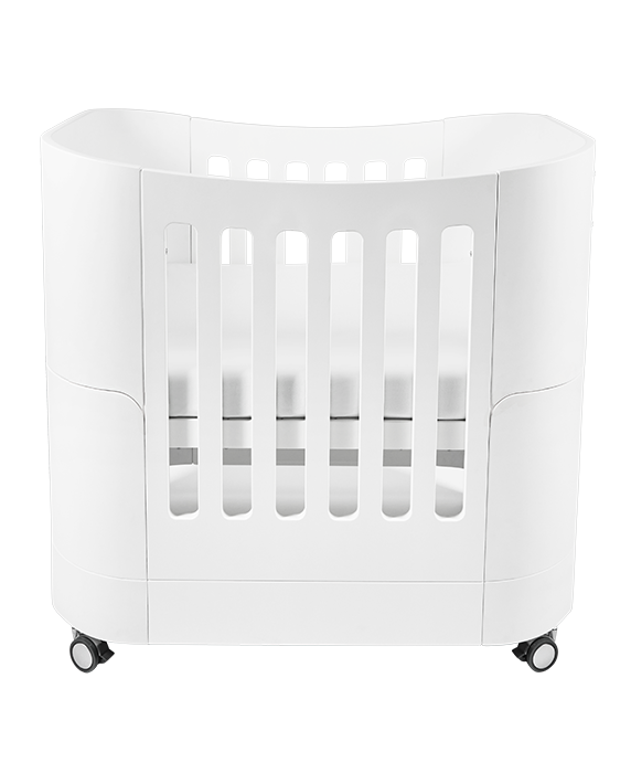 Serena Mini Cot - White | Natural with included Mattress