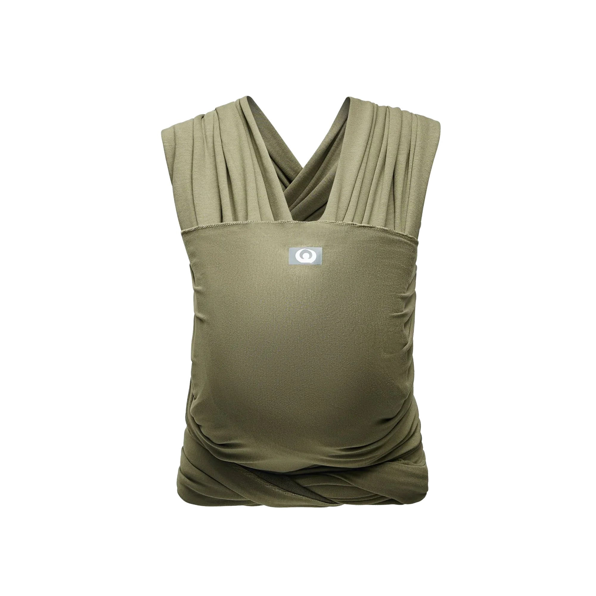 Gaia Baby stretchy baby wrap in forest green, showing front view with soft, breathable fabric for comfortable carrying.