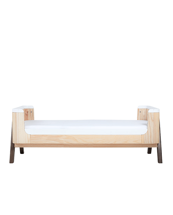 Hera Cot Bed - Natural Ash | Walnut with included Mattress