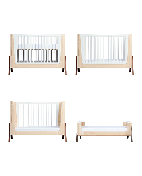 Gaia Baby Nursery Furniture - 4 Piece Set - Natural Ash | Walnut