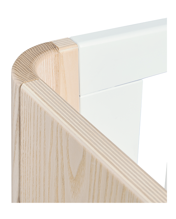 Hera Cot Bed - Natural Ash | Walnut with included Mattress