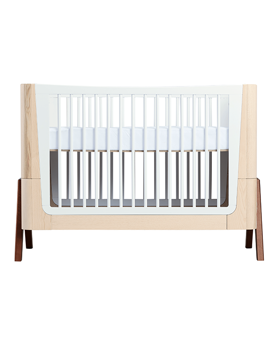 Hera Cot Bed - Natural Ash | Walnut with included Mattress