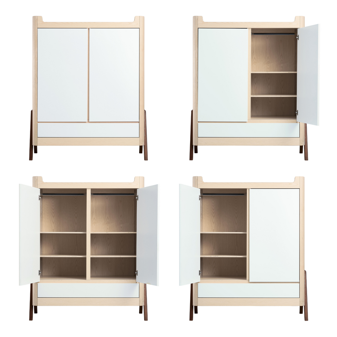 Hera Wardrobe - Natural Ash | Walnut