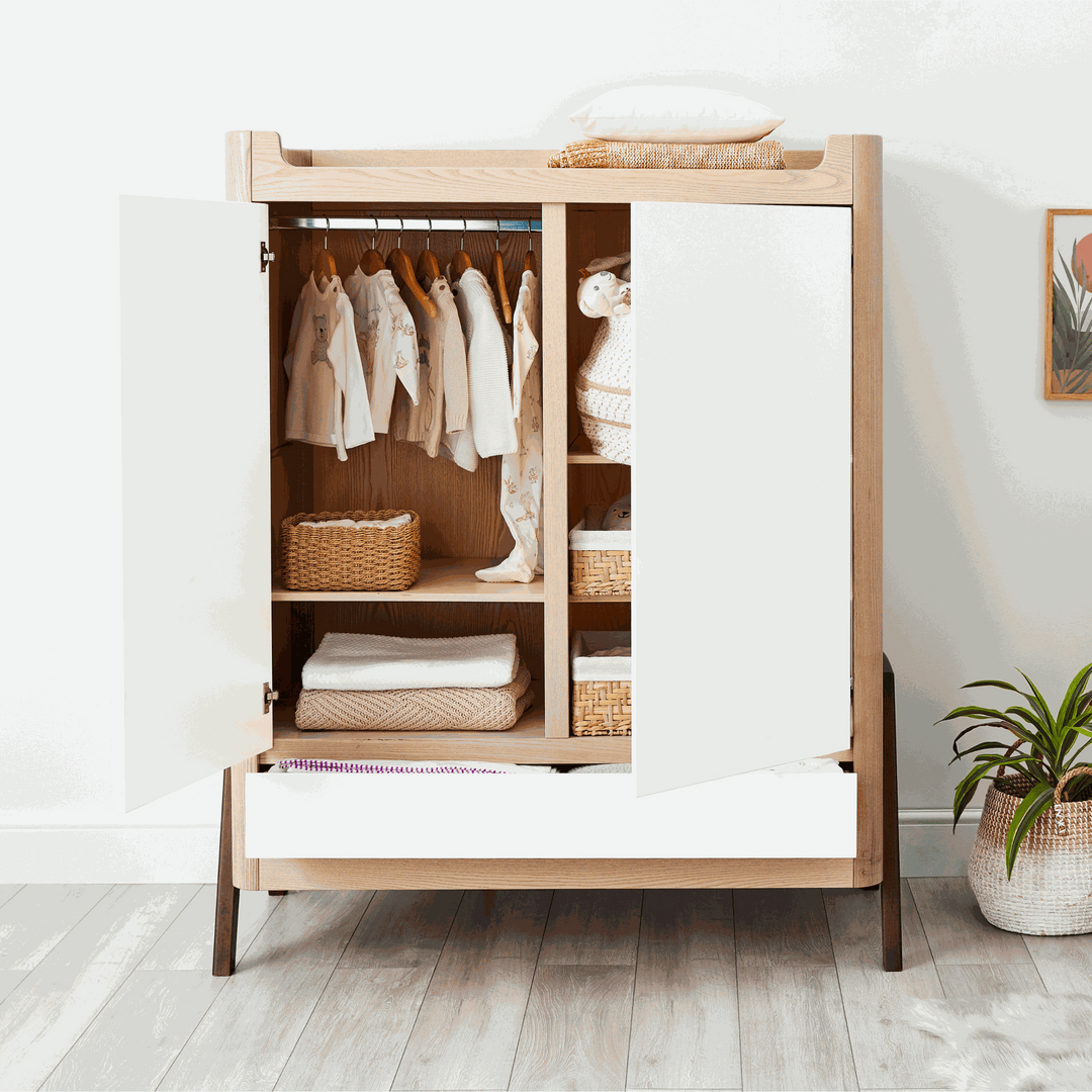 Hera Wardrobe Natural Ash Walnut Gaia Baby