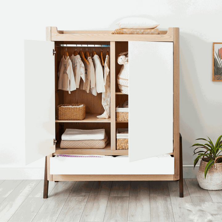 Hera Wardrobe - Natural Ash | Walnut