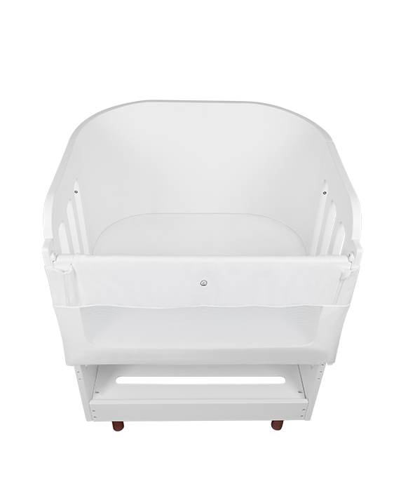 Serena Bedside Sleeper Kit - White | Walnut with included Mattress