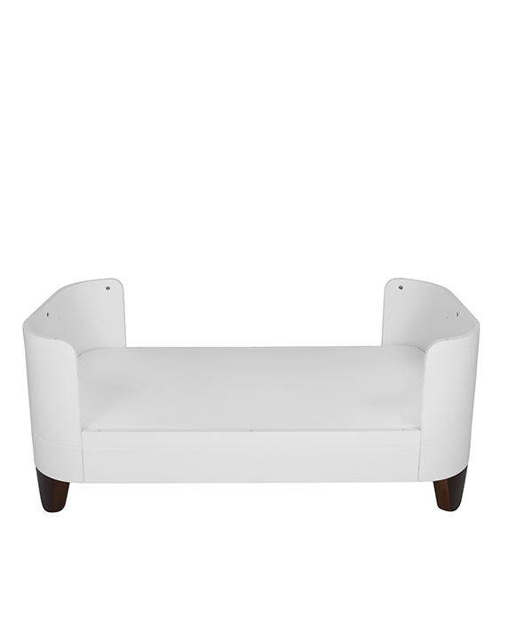 Serena Convertible Cot Bed - White | Walnut with included Mattress