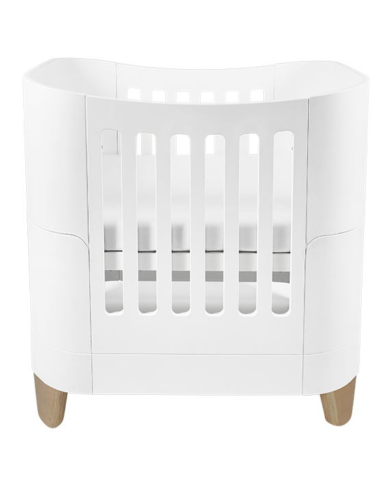 Serena Mini Cot - White | Natural with included Mattress