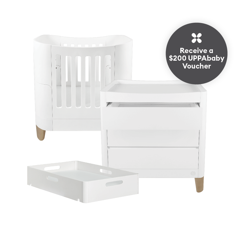 Serena 3 Piece Mini Cot Bundle Set + $200 UPPAbaby Voucher