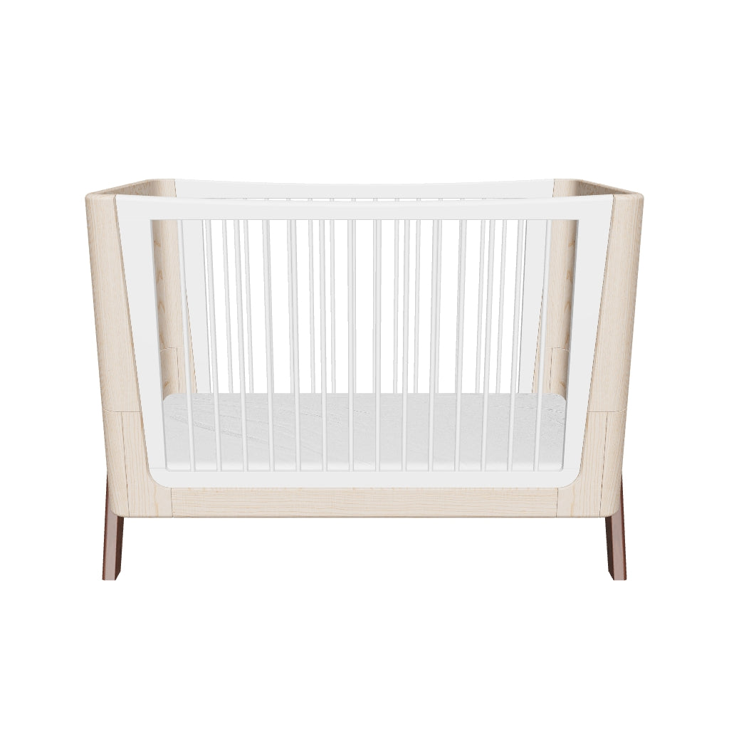 Hera Cot Bed - Natural Ash | Walnut with included Mattress