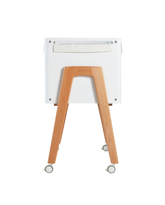 Hera Bedside Sleeper - Scandi White | Natural with included Mattress