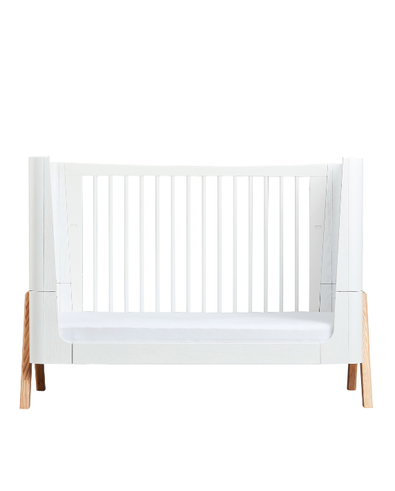 Gaia Baby Nursery Furniture Hera Cot Bed Scandi White Natural