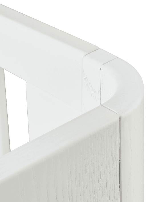 Hera Cot Bed - Scandi White | Natural with included Mattress - Gaia Baby