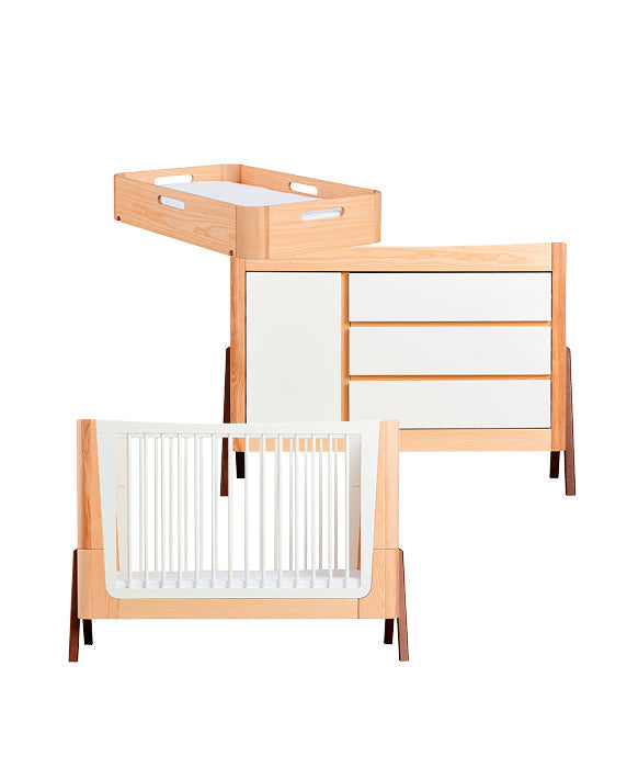 Gaia Baby Nursery Furniture - 3 Piece Set - Natural Ash | Walnut - Gaia-Baby