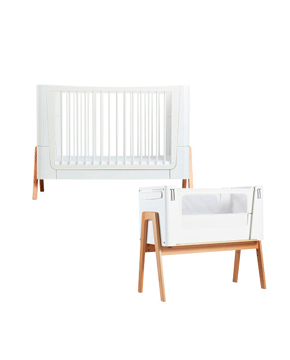 Gaia Baby Nursery Furniture - 2 Piece Set - Scandi White | Natural - Gaia-Baby