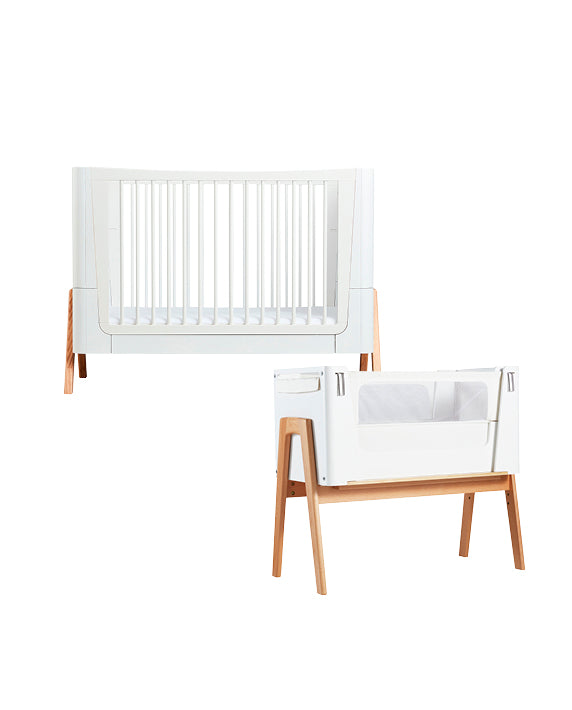 Gaia Baby Nursery Furniture - 2 Piece Set - Scandi White | Natural